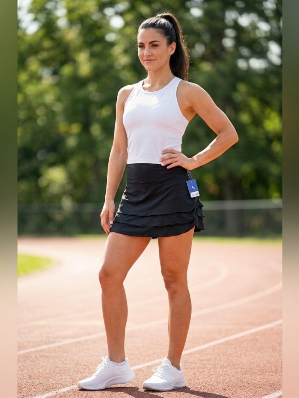 ​JoyLab Black Onyx High-Rise Tiered Ruffle Skort Size L NWT